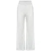 Peraluna Women's White Emma Lace Knit Flared Trouser In Ecru In White