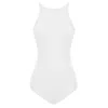 Peraluna Women's White Greta Halter Neck Bodysuit In Ecru In White