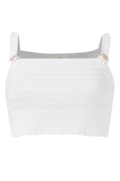 Peraluna Women's White Iris Knitted Bralette In Ecru