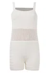 Peraluna Women's White Iris Openwork Body Harringborn Knit In Ecru In White