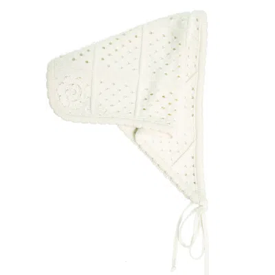 Peraluna Women's White Isabel Handmade Openwork Knit Scarf In Ecru