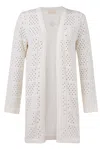 Peraluna Women's White Isabel Pure Organic Cotton Openwork Cardigan In Ecru In White