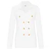 Peraluna Women's White Katherine Standard Cut Knit Blazer In Ecru In White