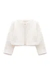 Peraluna Women's White Kayla Crop Knit Cardigan In Ecru In White