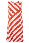 Peraluna Women's White / Red Paula Fine Knit Mini Dress In Red / White In White/red