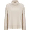 Peraluna Women's White Wide Roll Neck Knitwear Pullover - Ecru Melange In White