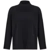 Peraluna Women's Wide Roll Neck Knitwear Pullover - Black In Black