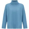 Peraluna Women's Wide Roll Neck Knitwear Pullover - Glacier Blue In Blue