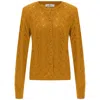 Peraluna Women's Yellow / Orange Alisa Openwork Cardigan In Mustard In Yellow/orange