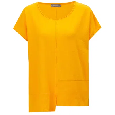Peraluna Women's Yellow / Orange Fine Sleeveless Asymmetric Knit Blouse In Yellow In Yellow/orange