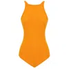 Peraluna Women's Yellow / Orange Greta Halter Neck Bodysuit In Yellow In Yellow/orange
