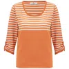 Peraluna Women's Yellow / Orange Sailor Striped Knitwear 3/4 Sleeve Pullover - Orange/white In Yellow/orange