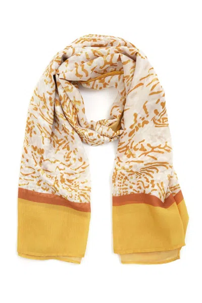 Peraluna Women's Yellow / Orange Sitara Chiffon Sarong / Pareo In Mustard & Ecru In Yellow/orange