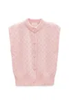 Peraluna Women's Yvette Buttoned Knit Vest In Light Pink In Pink