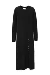 Peraluna Women's Zaira Minimal Cable Knit Slit Midi Dress In Black In Black