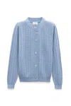 Peraluna Women's Zoey Embossed Knit Cardigan In Light Blue In Blue