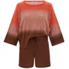 Peraluna Yellow / Orange Siri Knitted Blouse & Shorts Matching Set In Salmon In Yellow/orange