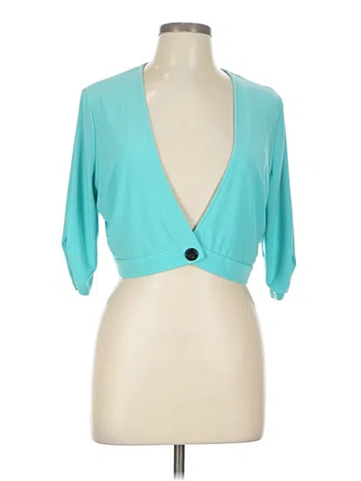 Pre-owned Perceptions 3/4 Sleeve Blouse In Blue