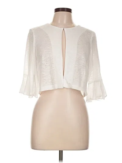Pre-owned Perceptions 3/4 Sleeve Blouse In Ivory