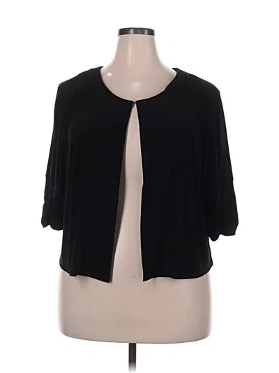 Pre-owned Perceptions 3/4 Sleeve Top Black Keyhole Neckline Tops