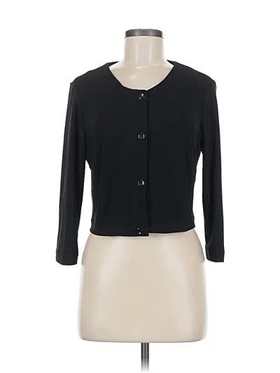 Pre-owned Perceptions 3/4 Sleeve Top Black Sweetheart Neckline Tops