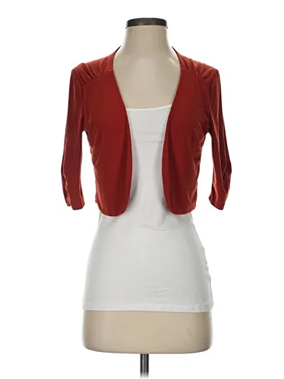 Pre-owned Perceptions 3/4 Sleeve Top Red Plunge Neckline Tops