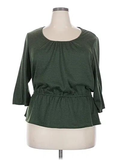 Pre-owned Perceptions 3/4 Sleeve T-shirt In Green