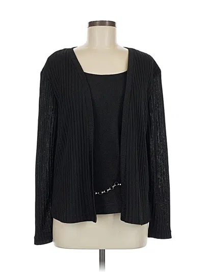 Pre-owned Perceptions Cardigan Sweater In Black