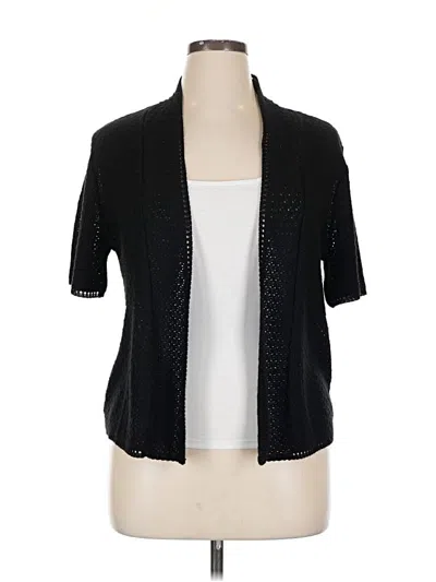 Pre-owned Perceptions Cardigan Sweater In Black