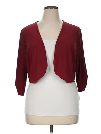 Pre-owned Perceptions Cardigan Sweater In Burgundy