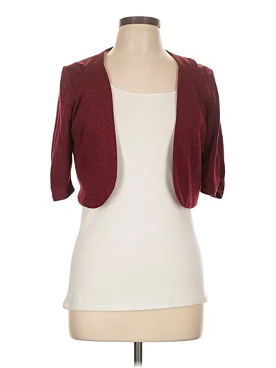 Pre-owned Perceptions Cardigan Sweater In Burgundy