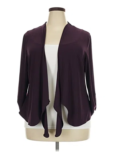 Pre-owned Perceptions Cardigan Sweater In Burgundy