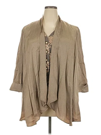 Pre-owned Perceptions Cardigan Sweater In Tan