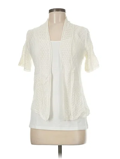 Pre-owned Perceptions Cardigan Sweater In White