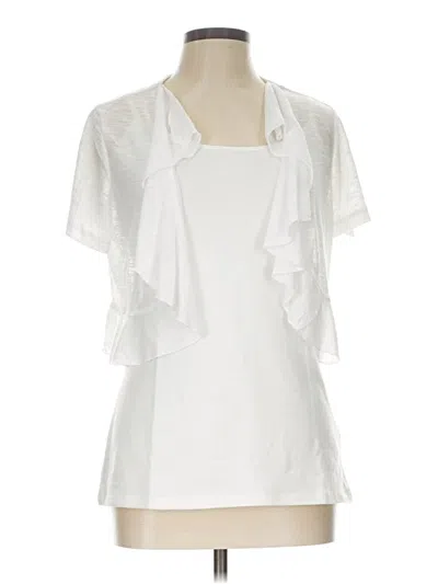 Pre-owned Perceptions Cardigan Sweater In White