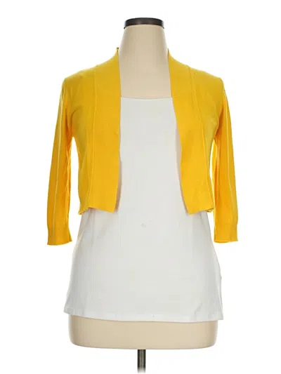 Pre-owned Perceptions Cardigan Sweater In Yellow
