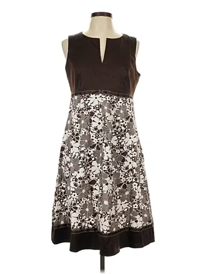 Pre-owned Perceptions Casual Dress In Brown