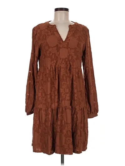 Pre-owned Perceptions Casual Dress In Brown