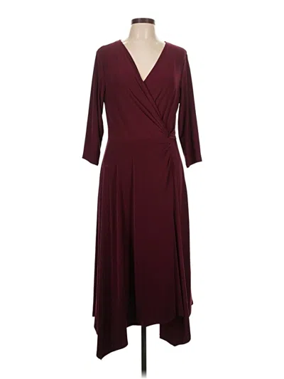 Pre-owned Perceptions Casual Dress In Burgundy