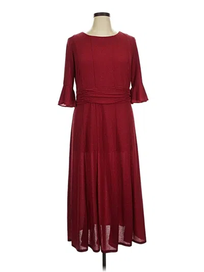 Pre-owned Perceptions Casual Dress In Burgundy