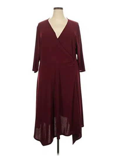 Pre-owned Perceptions Casual Dress In Burgundy