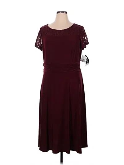 Pre-owned Perceptions Casual Dress In Burgundy