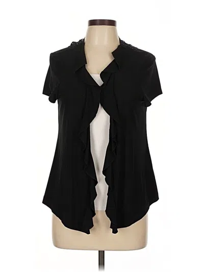 Pre-owned Perceptions Short Sleeve Blouse In Black