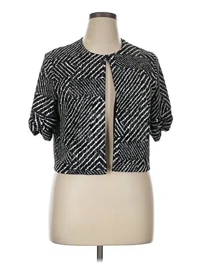 Pre-owned Perceptions Short Sleeve Blouse In Black