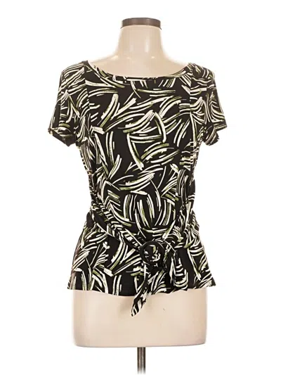 Pre-owned Perceptions Short Sleeve Blouse In Black