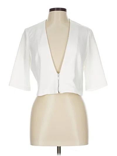 Pre-owned Perceptions Short Sleeve Blouse In White