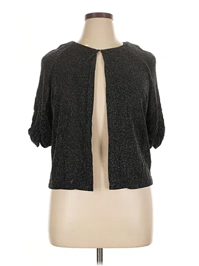 Pre-owned Perceptions Short Sleeve Top Black Keyhole Neckline Tops