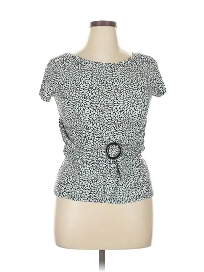 Pre-owned Perceptions Short Sleeve Top Green Sweetheart Neckline Tops