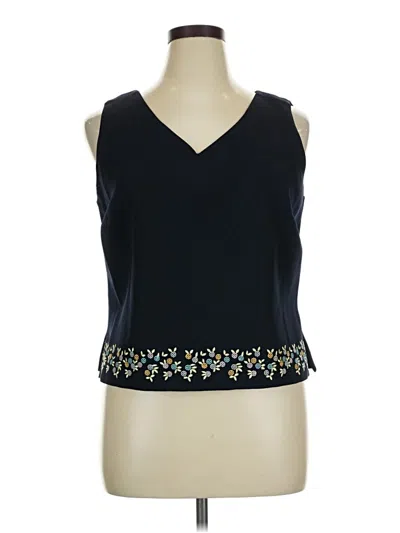 Pre-owned Perceptions Sleeveless Blouse In Blue