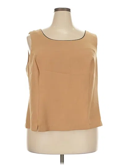 Pre-owned Perceptions Sleeveless Blouse In Tan